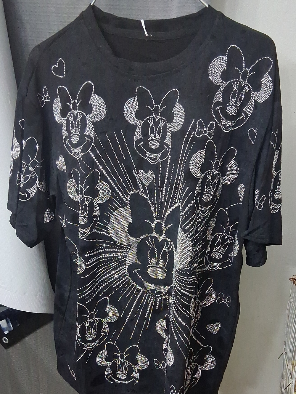 Womens Minnie Oversize Rhinestone Shirt